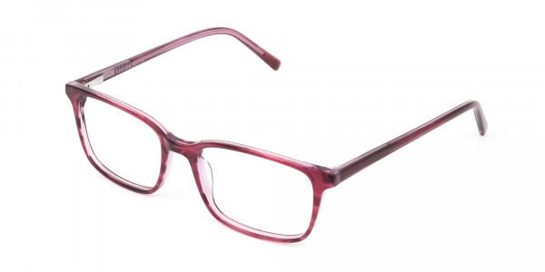 Cherry Red Eyeglasses in Horn-Rimmed Rectangle - 3