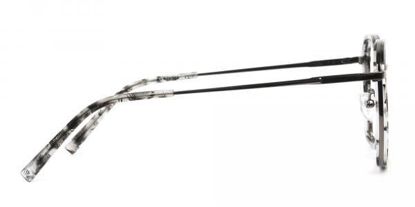 Gunmetal Grey Tortoiseshell Octagon Glasses - 4