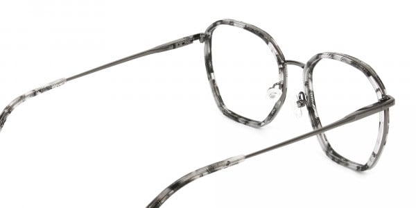 Gunmetal Grey Tortoiseshell Octagon Glasses - 5
