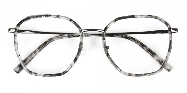 Gunmetal Grey Tortoiseshell Octagon Glasses - 7