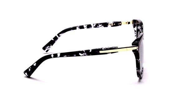 Black and White Oversized Wayfarer Sunglasses - 3
