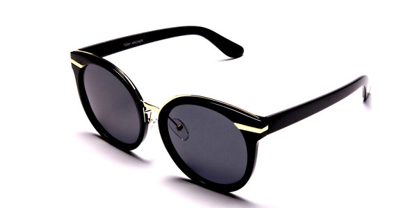 Black & Gold Round Glasses -2
