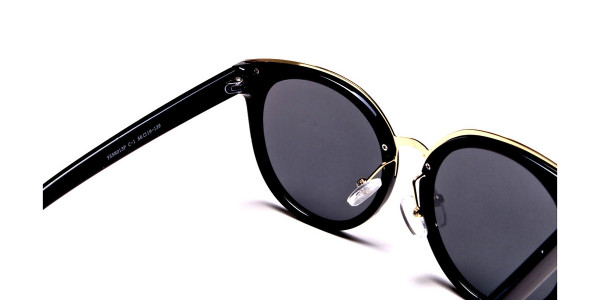 Black & Gold Round Glasses -4
