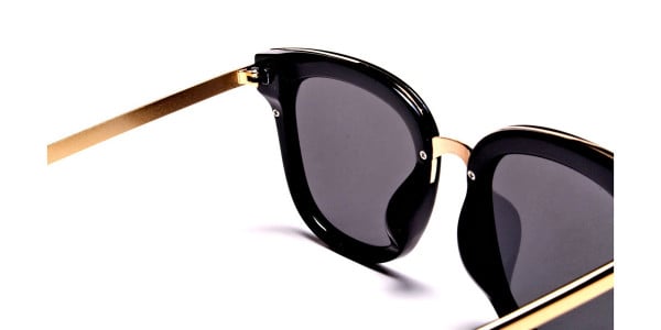 Black and Gold Simple Sunglasses - 4