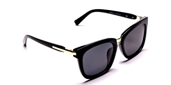Women's Fashion Black Wayfarer Sunglasses - 1