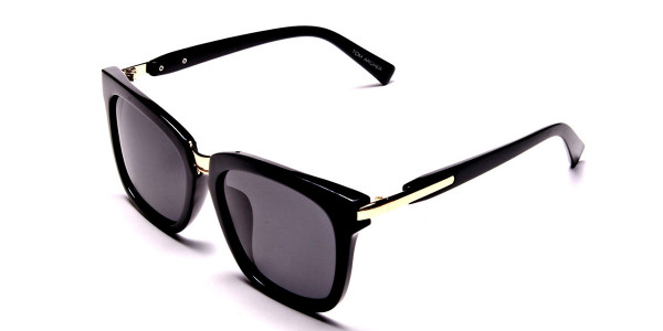 Women's Fashion Black Wayfarer Sunglasses - 2