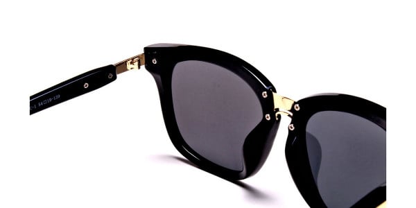 Women's Fashion Black Wayfarer Sunglasses - 4