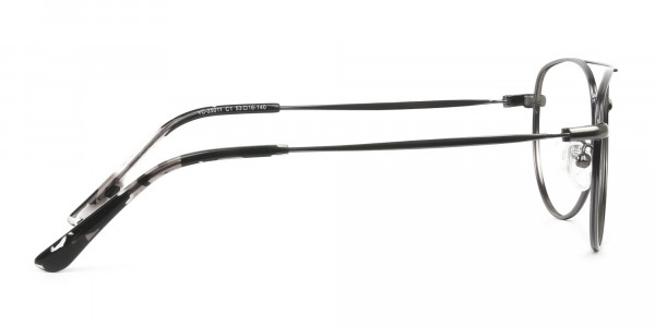 Black and Dark Gunmetal Aviator Glasses - 4