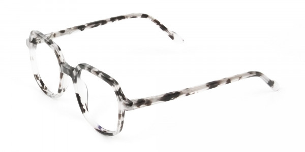 Spotty Black Heptagon Glasses - 3