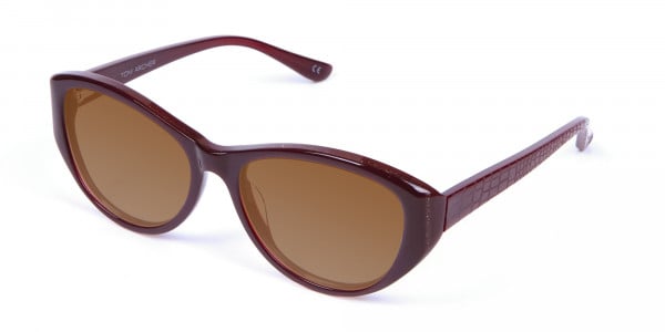 Women's Sunglasses Burgundy & Brown-3