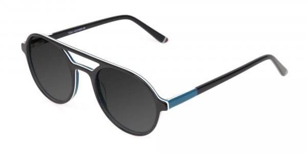 Black and Turquoise Sunglasses - 3 