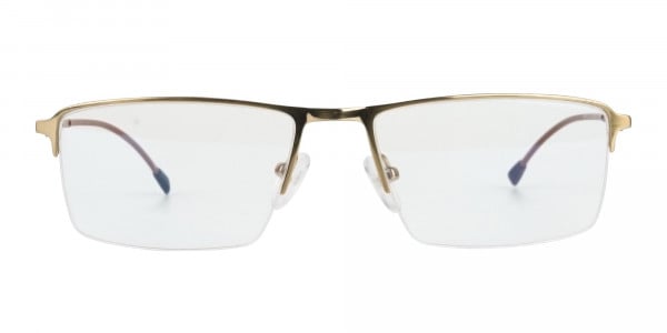Gold Semi-Rim Glasses with Spring Hinges-1