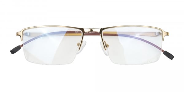 Gold Semi-Rim Glasses with Spring Hinges-6