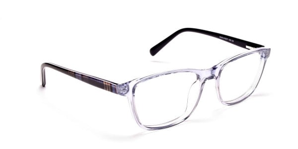 Blue Transparent Glasses in Wayfarer for  Men & Women -1