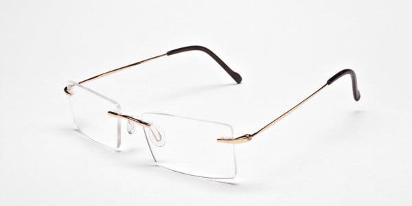 Rimless Glasses in Gold for Men & Women - 3
