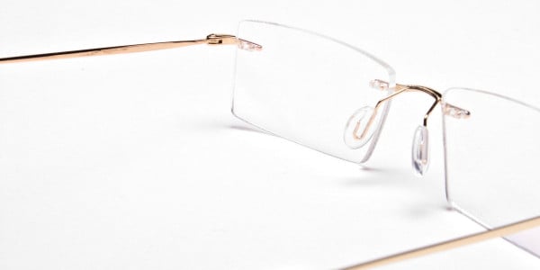 Rimless Glasses in Gold for Men & Women - 5