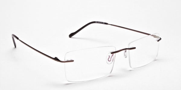 Rimless Glasses in Brown for Men & Women -2