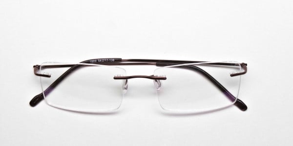 Rimless Glasses in Brown for Men & Women -6