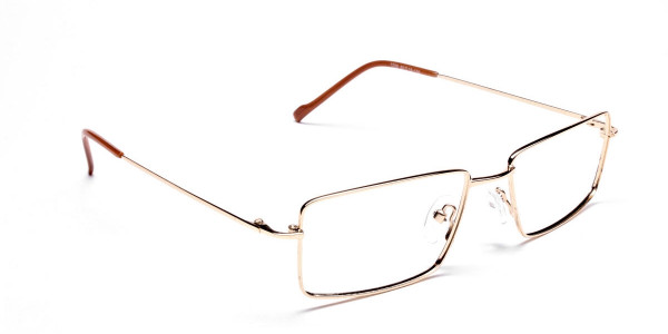 Rectangular Glasses in Gold, Eyeglasses - 2