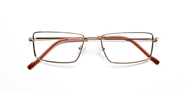 Rectangular Glasses in Gold, Eyeglasses - 6