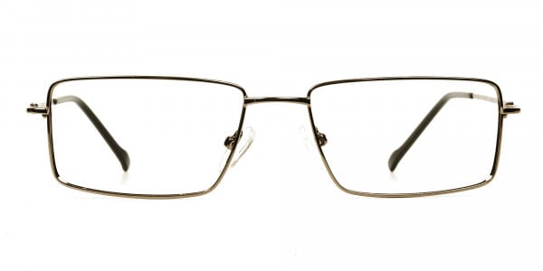 Rectangular Glasses in Gunmetal - 1
