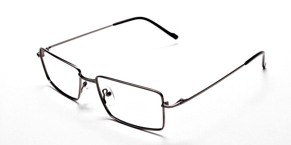 Rectangular Glasses in Gunmetal - 3