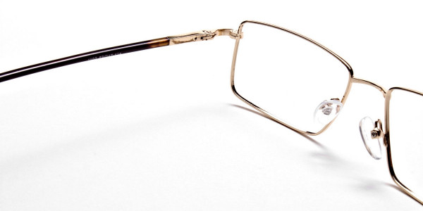 Rectangular Eyeglasses in Gold, Eyeglasses - 5