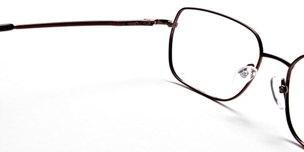 Rectangular Eyeglasses in Brown, Eyeglasses - 5