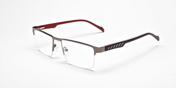 Rectangular Glasses in Gunmetal, Eyeglasses -3
