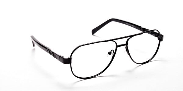 Black Aviator Glasses, Eyeglasses -2