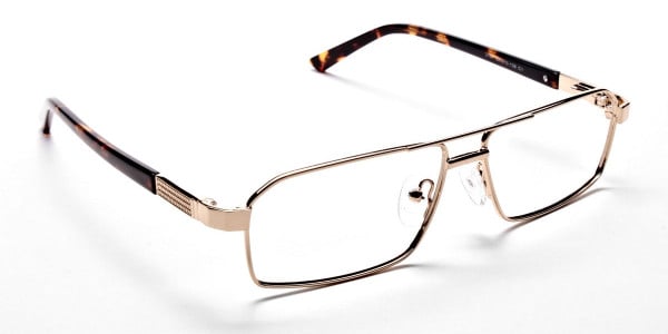 Gold Rectangular Glasses, Eyeglasses -2