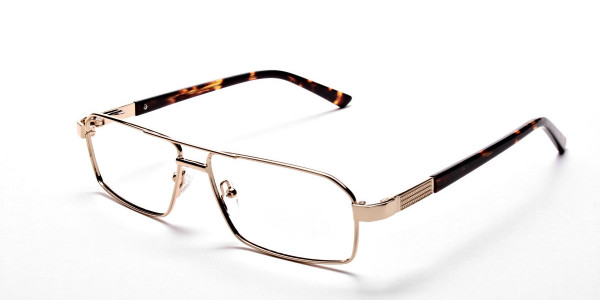 Gold Rectangular Glasses, Eyeglasses -3