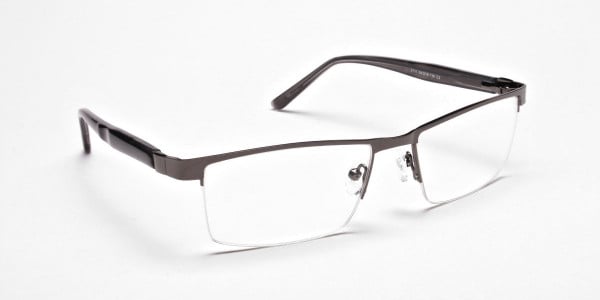 Rectangular Glasses in Gunmetal, Eyeglasses -2
