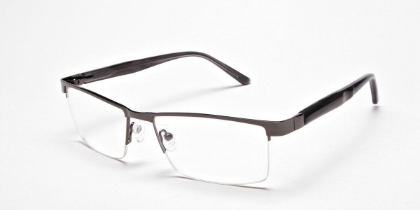 Rectangular Glasses in Gunmetal, Eyeglasses -3