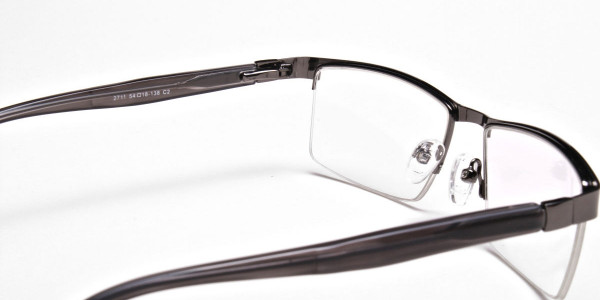 Rectangular Glasses in Gunmetal, Eyeglasses -5
