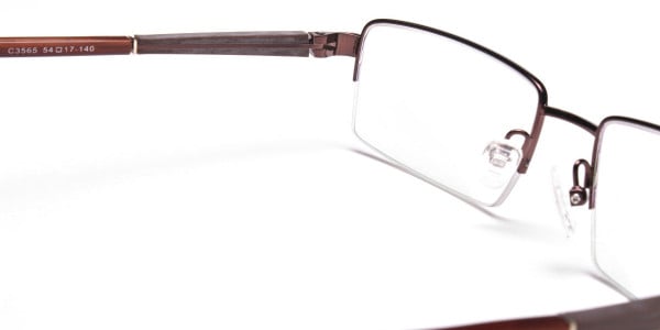 Rectangular Glasses in Brown, Eyeglasses -5