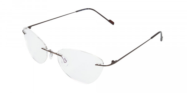 Rimless Cat Eye Glasses Brown Islington 1 Specscart®