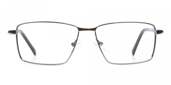 Rectangular Glasses in Gunmetal for Men & Women -1