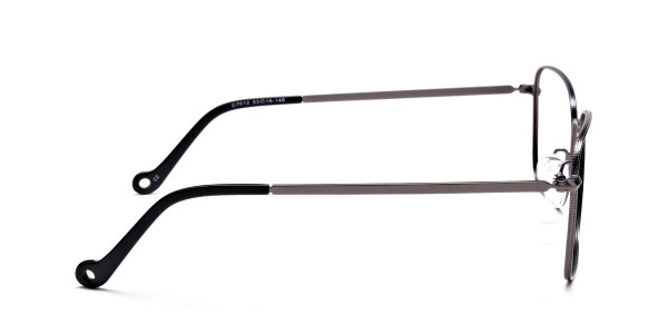 Gunmetal Square Glasses, Eyeglasses -4