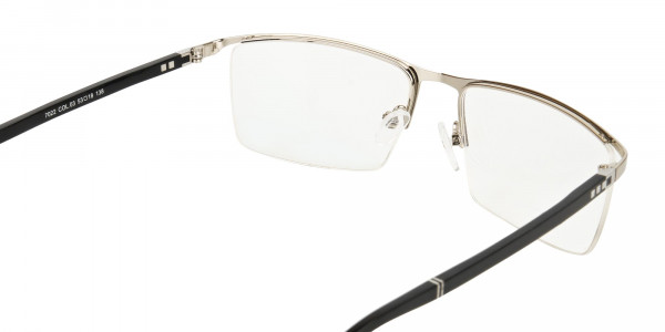 Silver and Black Semi-Rim Glasses-5
