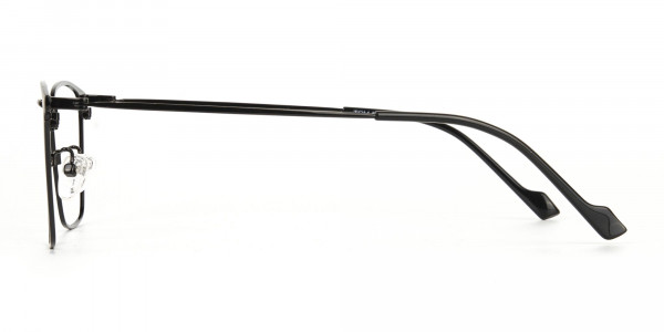 Black Wayfarer Glasses in Lightweight Metal -4