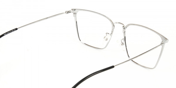 Silver Wayfarer Glasses in Lightweight Metal-5