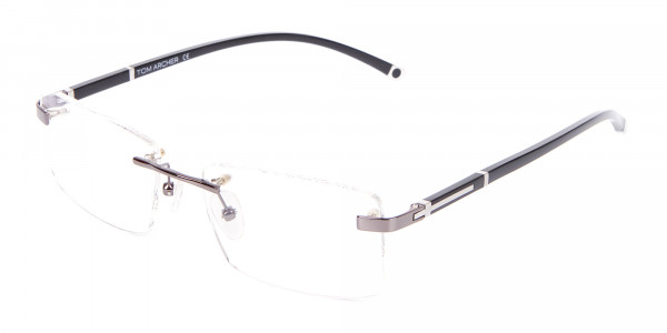 Gunmetal Rimless Glasses For Formal Style-3