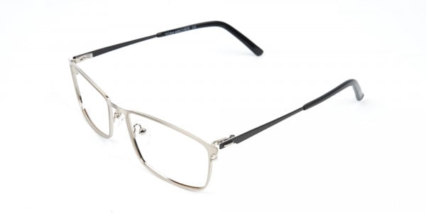 Silver Full-Rimmed Rectangular Glasses-3