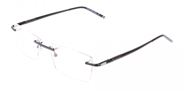 Latest Black Rimless Rectangular Glasses UK -3