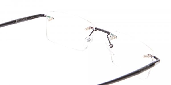 Latest Black Rimless Rectangular Glasses UK -5