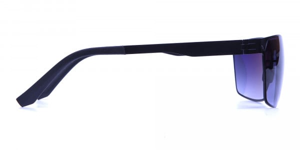 Sleek Bold Black Rectangular Sunglasses -3