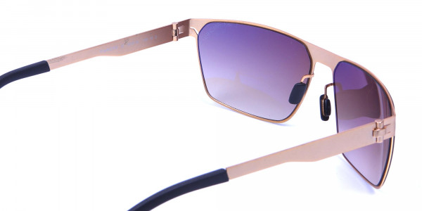 Gold Framed Rectangular Shaped Sunglasses -3