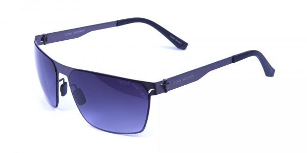 Smoky Gunmetal Rectangular Sunglasses -2