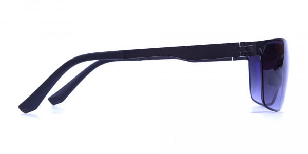 Smoky Gunmetal Rectangular Sunglasses -3